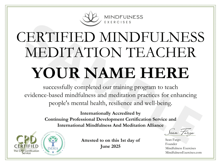 Mindfulness-Meditation-Teacher-Certificate-1-768x576 mindfulness exercises, Mindfulness Exercises – Free Meditations for Mindfulness Exercises and Guided Meditations