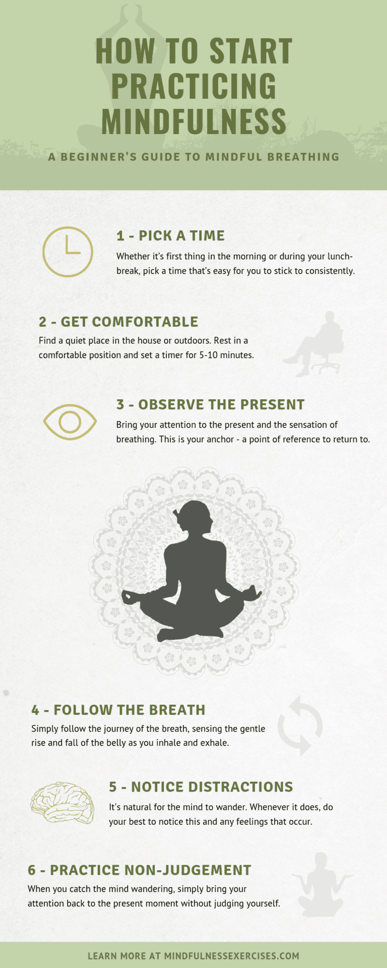 8 Mindfulness Exercises for Beginners (+Infographic) How To Start Practicing Mindfulness mindfulness exercises for beginners infographic, 8 Mindfulness Exercises for Beginners (+Infographic)