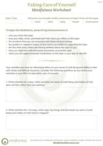 mindfulness worksheets, 300 Mindfulness Worksheets