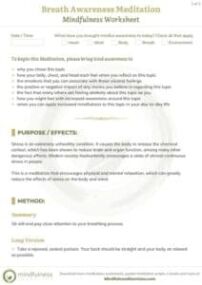 mindfulness worksheets, 300 Mindfulness Worksheets