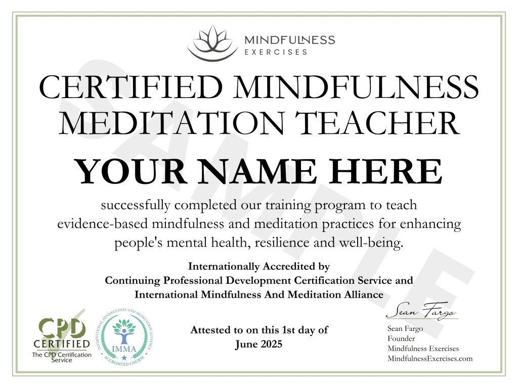 Mindfulness Meditation Teacher Certificate