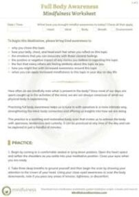 mindfulness worksheets, 300 Mindfulness Worksheets