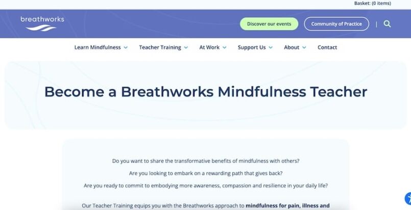 Mindfulness Teacher Training, Breathworks best mindfulness certification programs, 10 Best Mindfulness Certification Programs (Expert-Selected)
