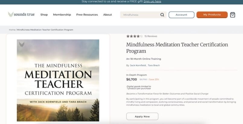 The Mindfulness Meditation Teacher Certification Program - Sounds True best mindfulness certification programs, 10 Best Mindfulness Certification Programs (Expert-Selected)